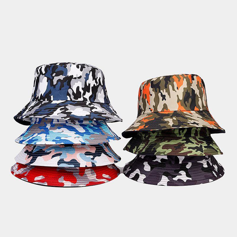 Bucket hat new hot-selling sunshade sunscreen bucket hat outdoor camouflage double-sided basin hat
