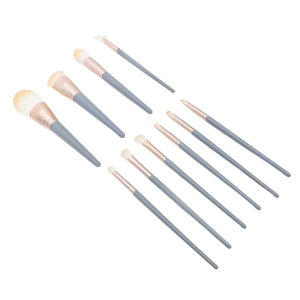 10pcs Makeup Brush Set Fibre   Loose Powder Brush Professional Cosmetic Brush Set for Face Eye