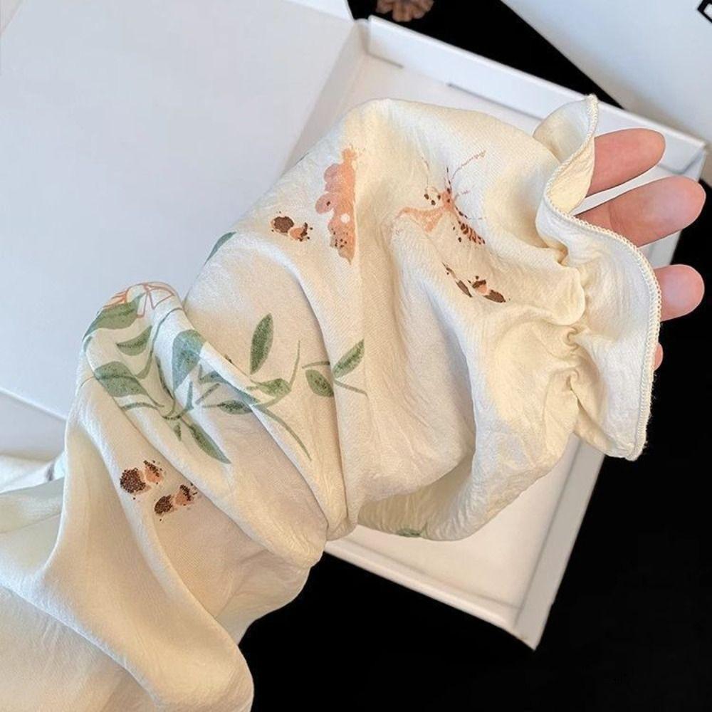 Chinese Style Lace Up Pajama Suit Flower V-Neck Shorts Sleeve Nightwear Women Homewear Loose Two Pieces Sleepwear Sets Home
