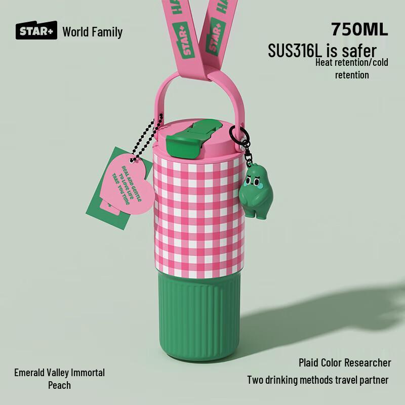 Shidajia 2024 316 Stainless Steel Dual-Drink Portable Water Bottle with Straw