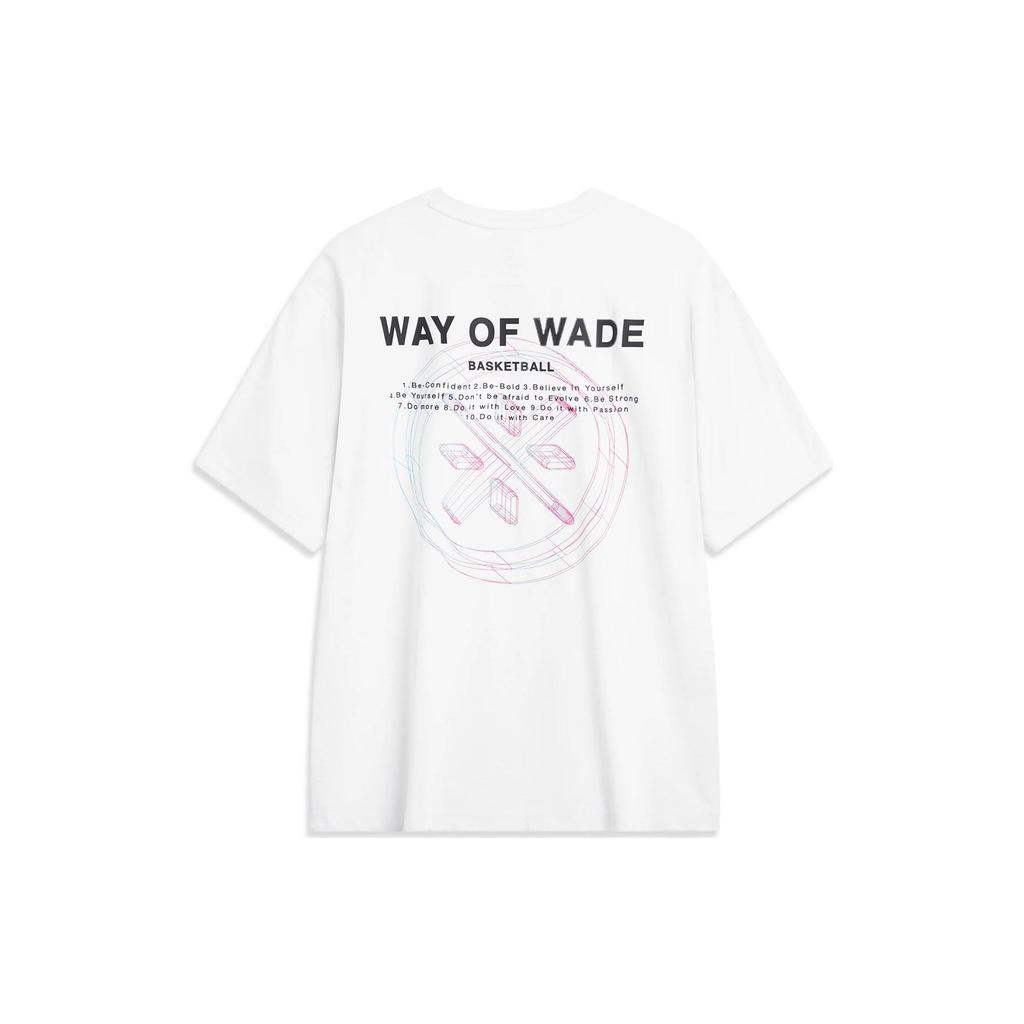 Li-Ning Wade Series Letter Print Ice-Sense Loose Short-Sleeve T-shirt Unisex Tops Standard-White AHST333-2