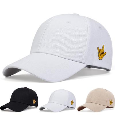Unisex Side Finger Embroidery Baseball Caps Outdoor Adjustable Spring and Autumn Casual Sunscreen Hat
