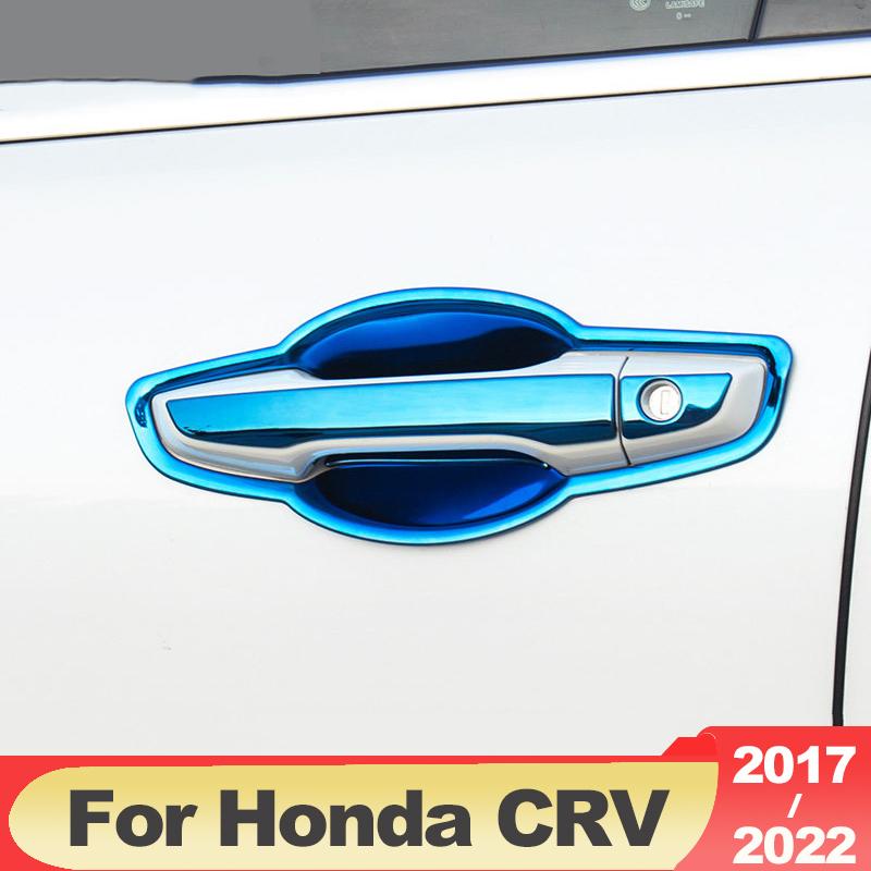 Car Door Bowl Case Handle Sticker For Honda CRV 2017 2018    2022 Stainless Steel Exterior Modification Accessories