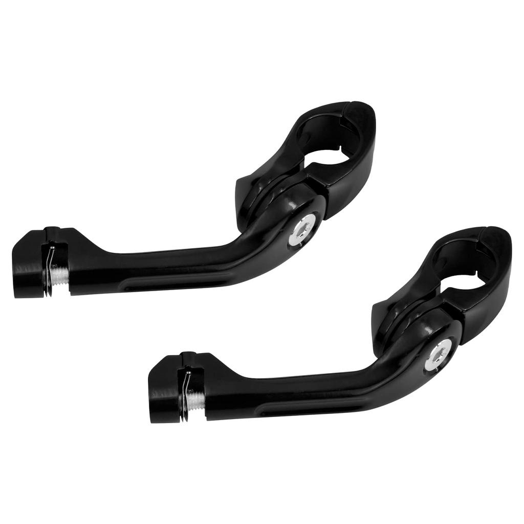 HDBUBALUS Motorcycle 1 Highway Peg Universal Adjustable Highway Pegs with Long Angle Footpeg Mount for Harley Road Street and Black 1/4" Mount,