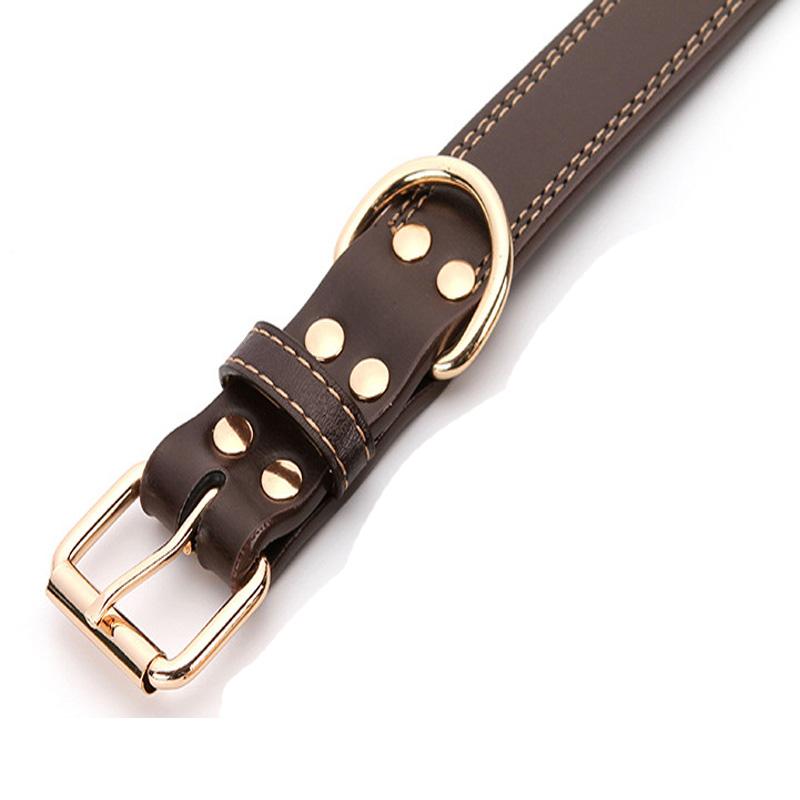 High-grade Adjustable Genuine Leather Dog Collars Pet Dog Necktie Necklace Harness For Pitbull Bull Terrier Big Dog Accessories