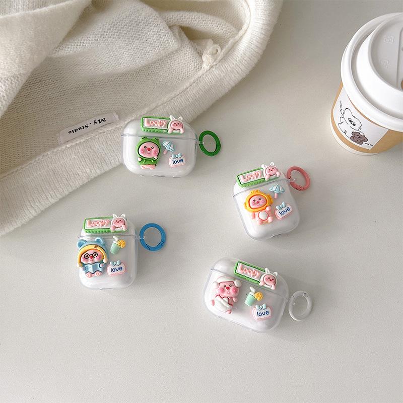 Cartoon Cute Beaver Buckle Earphone Cover Apple Bluetooth Protective Case For Airpods 1/2 Generation Silicone Pro3