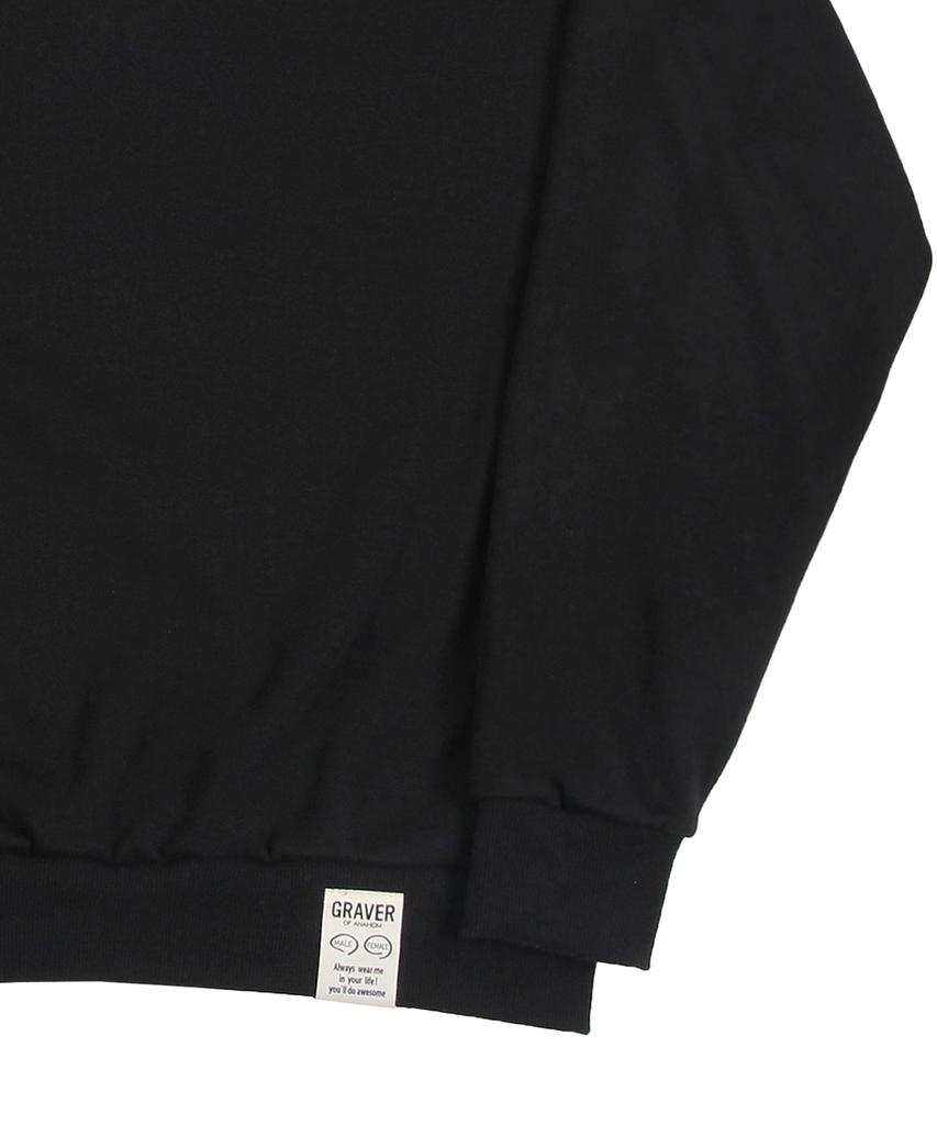 Graver [Unisex] White Butterfly Sweatshirt_Black
