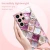 Marmor- und gemustertes Design Glas Handyhülle geeignet für Samsung Galaxy S26 S25 S24 S22 S21 S20 FE/Ultra/Plus sturzsicher