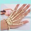 Punk Skeleton Hand Bracelet For Women With Alloy Metal Gothic Halloween Jewelry