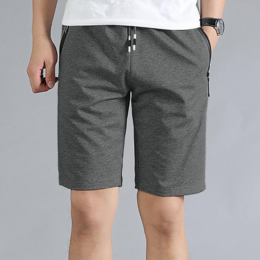 Men's Gym Shorts Quick Dry Lightweight Training Running Jogger Zipper Pockets