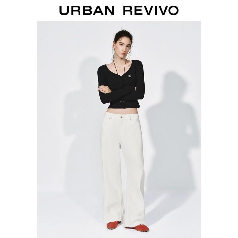 UR 2026 Women's Rolled Hem Curved Leg Casual Trousers
