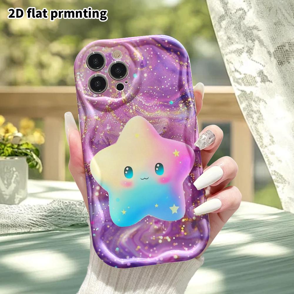 Phone Case: 2D Flat Design Suitable for iPhone 18 17 16 15 14 13 Pro Protective Case, Cartoon Stars, Perfect Christmas and Halloween Holiday Gift