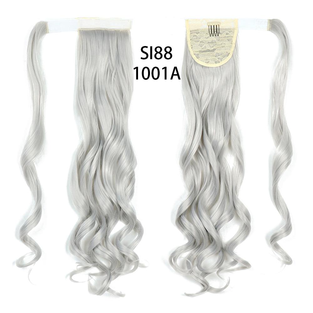 MERISIHAIR Rett klips i hår Hestehale falskt hår 22" hestehalehårstykke med hårnåler Syntetisk hestehalehårforlengelse