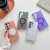 Metal Lens Phone Case For Samsung Galaxy S25 Edge S24 S23 S22 S21 Ultra Plus S24FE MagSafe Wireless Charge Discolour Clear Cover