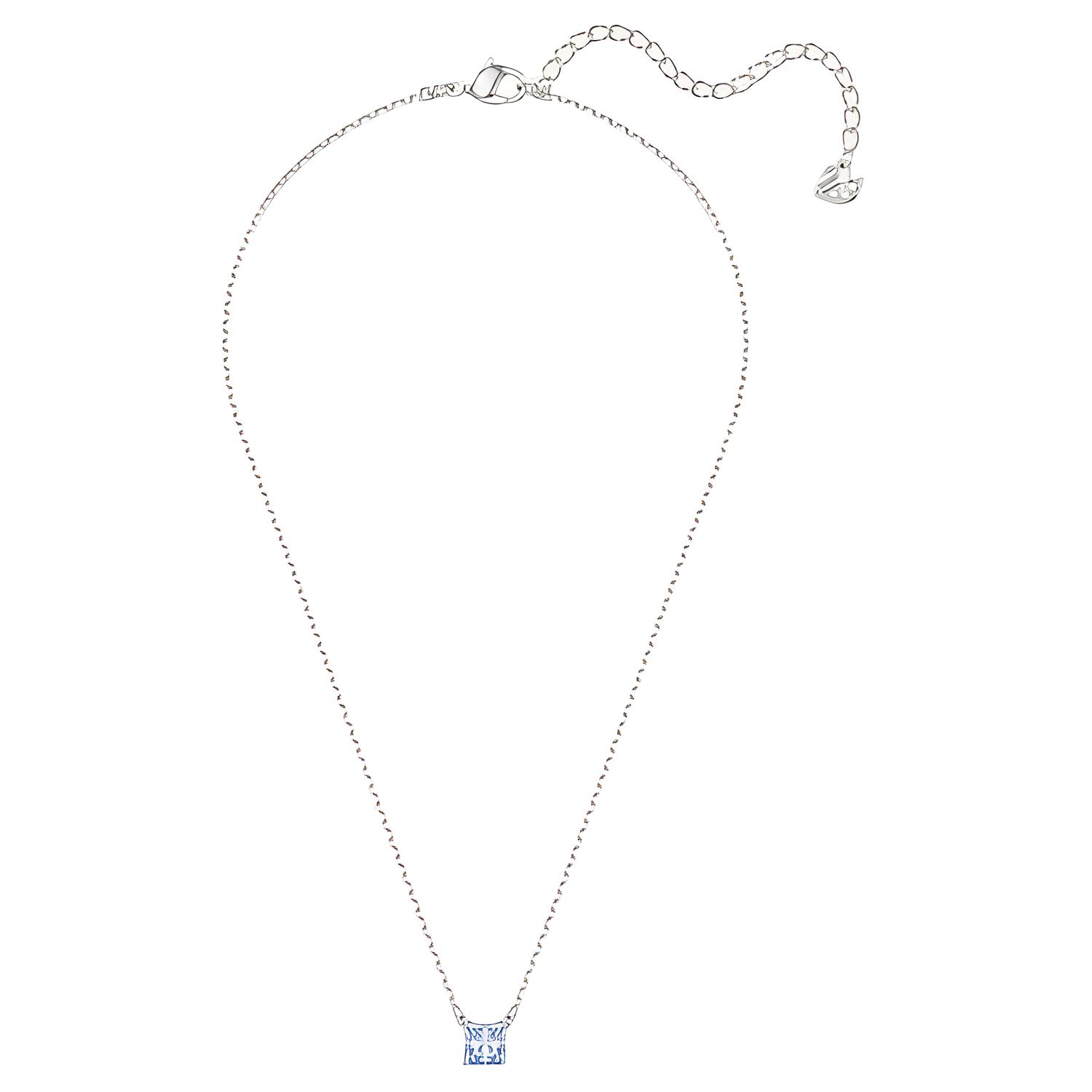 Swarovski Logo Crystal Rhodium Plated Necklace Unisex necklace Silver 5723568 F,Silver
