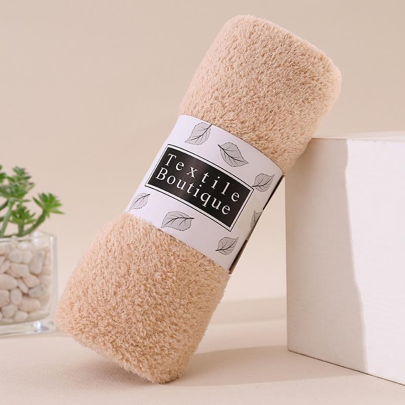Absorbent Non-Linting Coral Fleece Gift Towel with Waist Seal Packaging