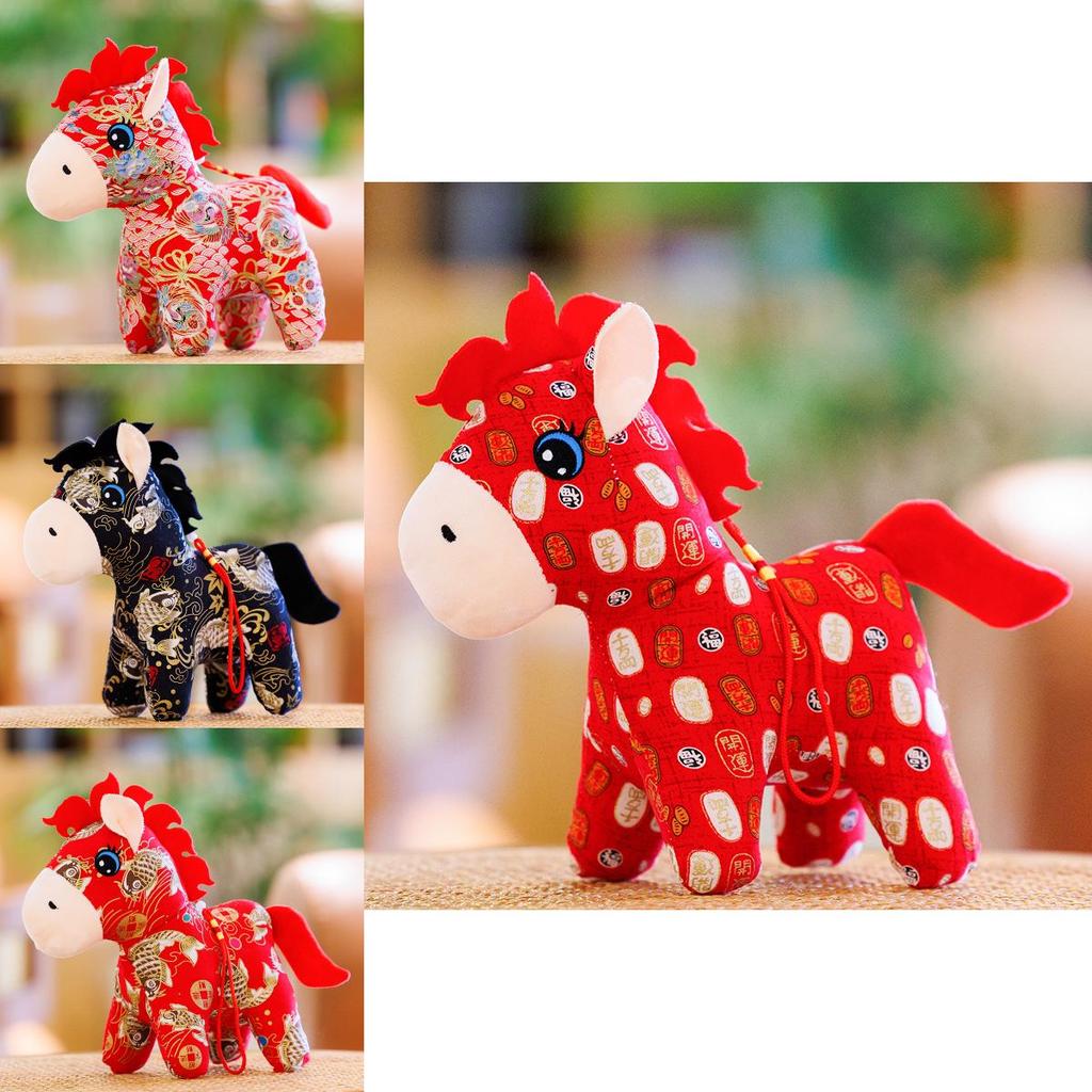 Chinese Zodiac Horse Plush Toy With Pp Cotton Filling Gift For New Year Celebrations