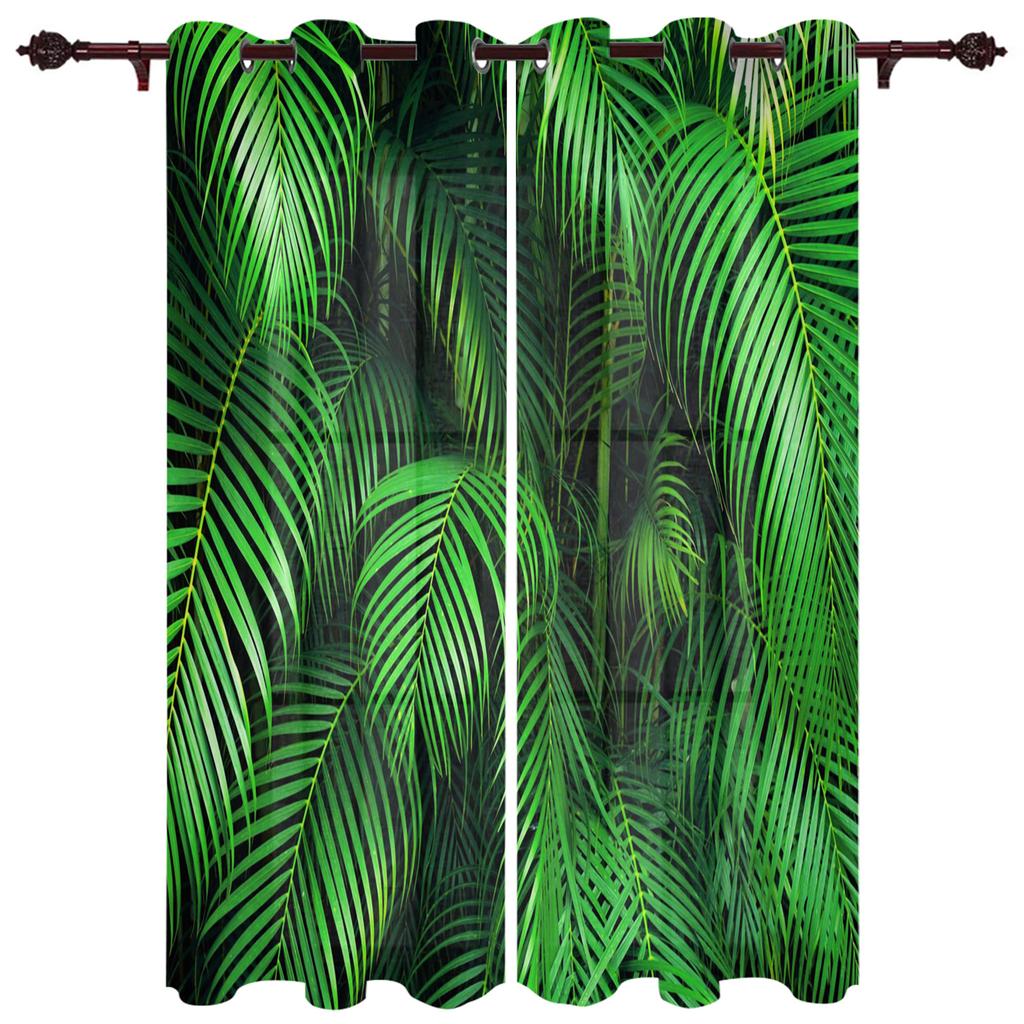 Tier Papagei Tropische Pflanze Grünes Blatt Luxus Heim Vorhänge Heimbedarf Wohnzimmer Schlafzimmer Maßgefertigte Vorhänge