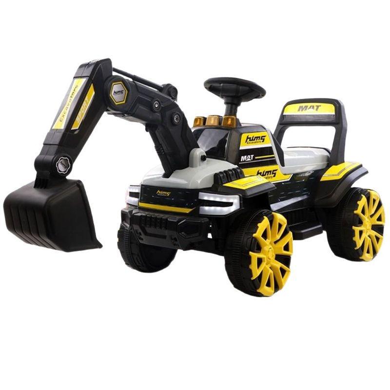 Fully Electric Kids Excavator Ride-On Car, Rechargeable with Remote, 26-Inch Model for Boys, Able to Dig Soil
