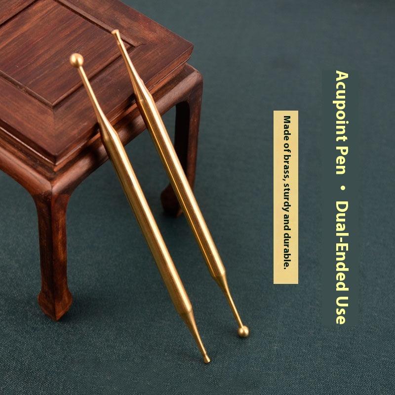 Acupuncture Pen Stainless Steel/Brass Manual Body Trigger Point Probe Pen Deep Tissue Massage,Dual Head Facial Reflexology Tools