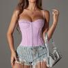 American-Style Sexy Sling Vest Inner Match Outwear Corset Silm Slimming and Short Lace Lace Fishbone Waist Girdle Tops