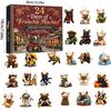 2026 Christmas Countdown Calenda, 24 Acrylic Christmas Tree Ornament Featuring Cute Dogs,Holiday Gift for Christmas