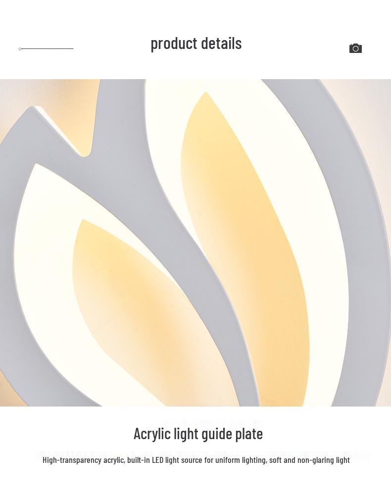 Modern Minimalist Wrought Iron Acrylic LED Wall Lamp for Bedside and Staircase Decoration