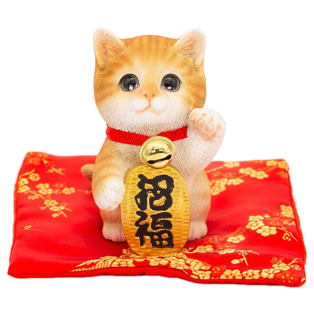 

Devalier Cat Prosperous Protection from Misfortune and Good and Financial Perfect for Restaurant New and as a Brown Maneki-neko Figurine, Soothing,