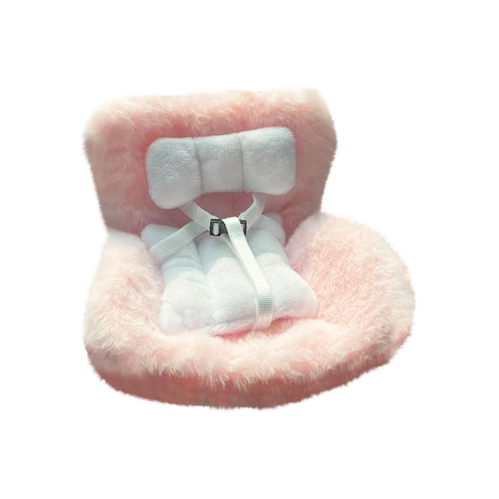 Autodekorationen, Autositz für Puppen, pelziges Kissen, lässt sich mit einem Sitz am Auto befestigen, inklusive Sitzbein für die Anzeige auf dem Schreibtisch