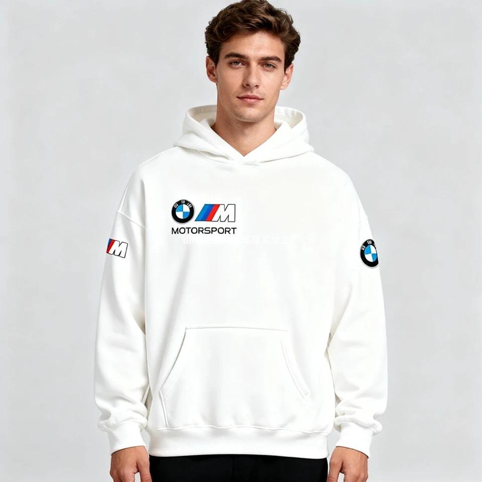 BMW M Motorsport Unisex Printed Hoodie - Trendy 220G Sweatshirt