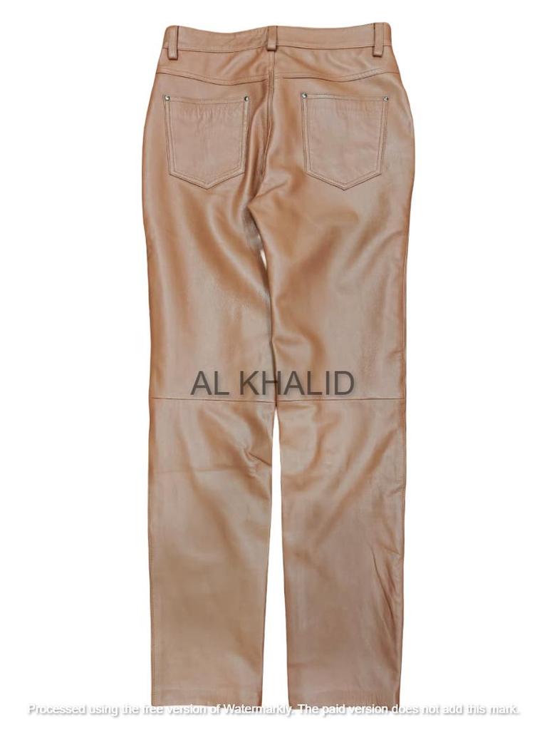 TAN Stylish Pant Men's New Casual 100% SOFT Sheepskin Men's Leather Motorcycle