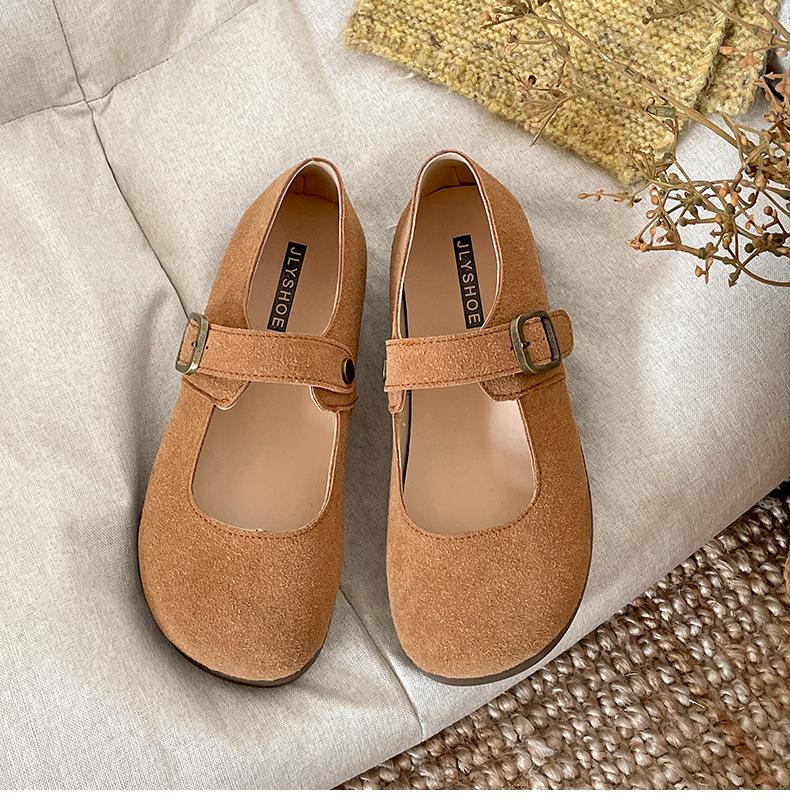 

Fashion and lightweight platform Birkenstocks women s spring and autumn with skirts round head Mary Jane single shoes 35 верблюд