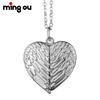 Metal Crafts New Arrival Angel Wings Sublimation Blank Necklace Heart Lockets Pendant Necklace