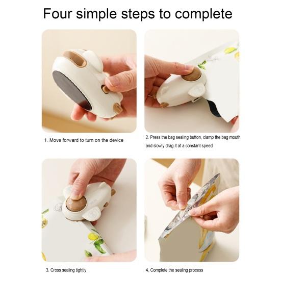 Easy Food Preservation Mini Magnetic Bag Sealer, Airplane Shape Heat Sealing Machine, Handheld Plastic Resealer Portable Type-C Charging Sealer