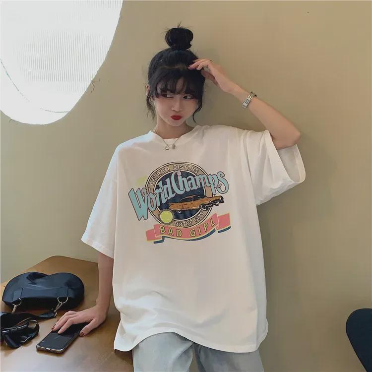 2021 Summer Women's Harajuku-Style Loose Fit Short-Sleeve T-Shirt