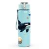 1PC Orca Killer Whale Ocean Animal Print 750ml Color Plastic Sports Water Bottle Leakproof Flip Straw Lid Suitable for Sports Office Home Use