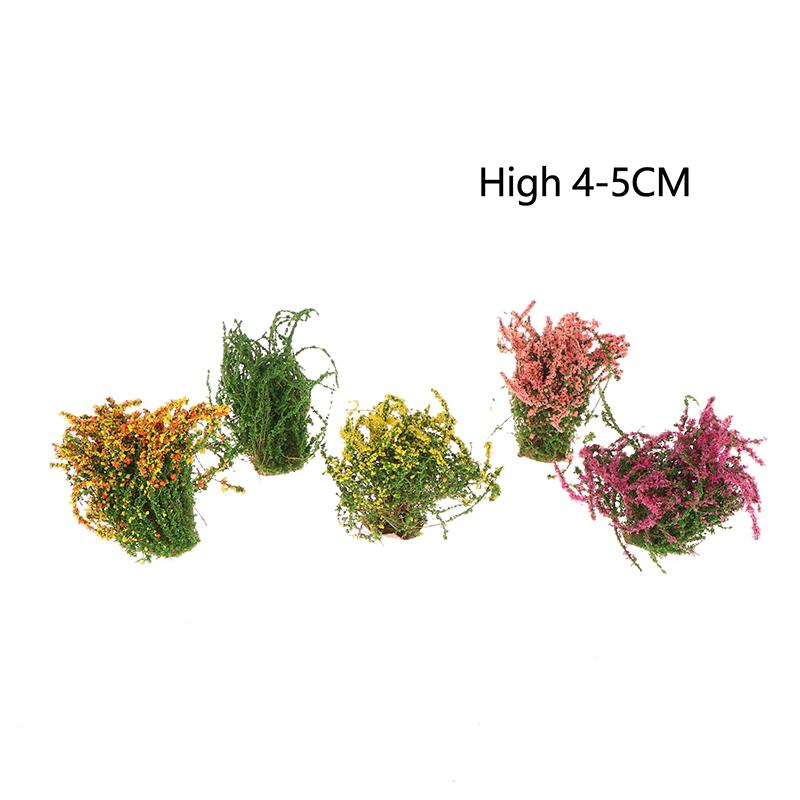 1Stk Puppenhaus DIY Dekoration 1/12 Puppenhaus Miniatur Mehrfarbiger Blumenbusch Grüne Pflanze Blumenmodell Spielzeug