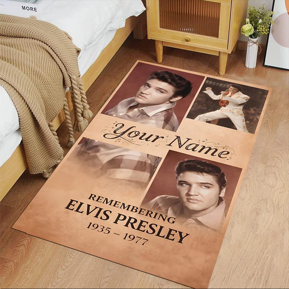 Elvis Presley Customize Your Name Area Rug Perfect for Dining Room Game Room Decorate Room Outdoor Anti-slip Rug Office Home Decor Wedding Party Gift