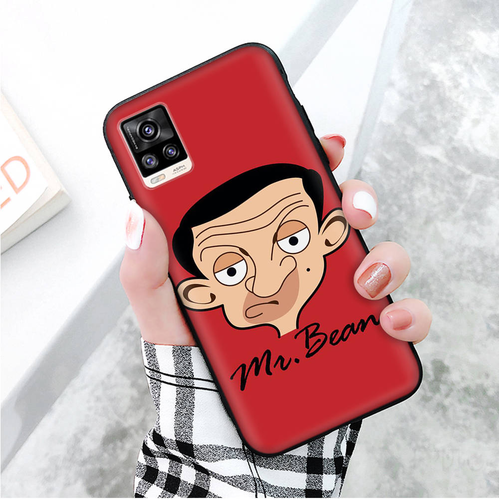 Black Case for Xiaomi Redmi 13C Note 9 iPhone XR 7 8 14 15 11 12 13 X XS Pro Max Samsung A25 S23 S24 FE Ultra Plus Mr. Bean