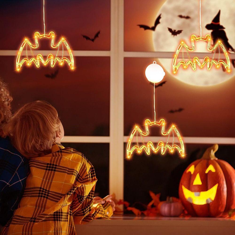 

Battery Operated Night Light Hanging Lamp Pumpkin Halloween Window Lights Kitchen