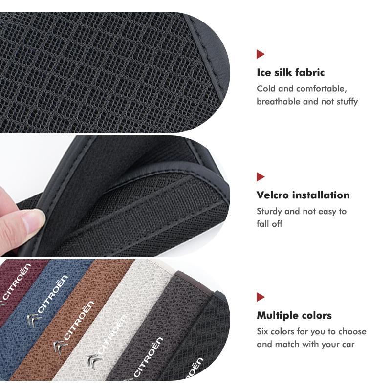 OCDK9 Car Seat Safety Belt Pad Ice Silk Shoulder Strap Shoulder Cover For Citroen C4 C3 C5 C1 C2 C6 C4L DS3 DS4 Berlingo Picasso