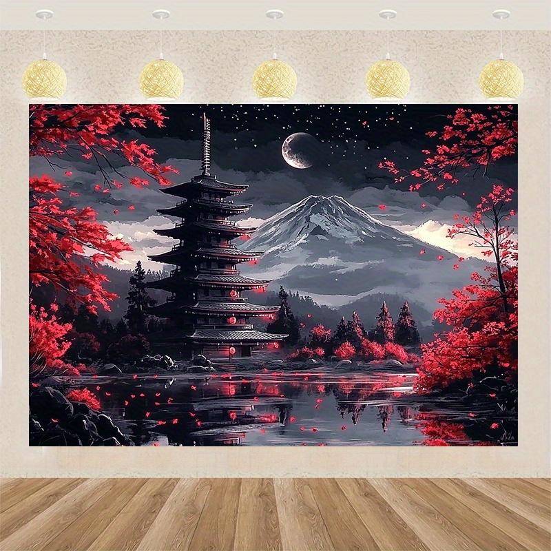 A Multi-functional Japanese-style Landscape Background Banner Made of Sturdy Polyester Fiber and Easy To Install