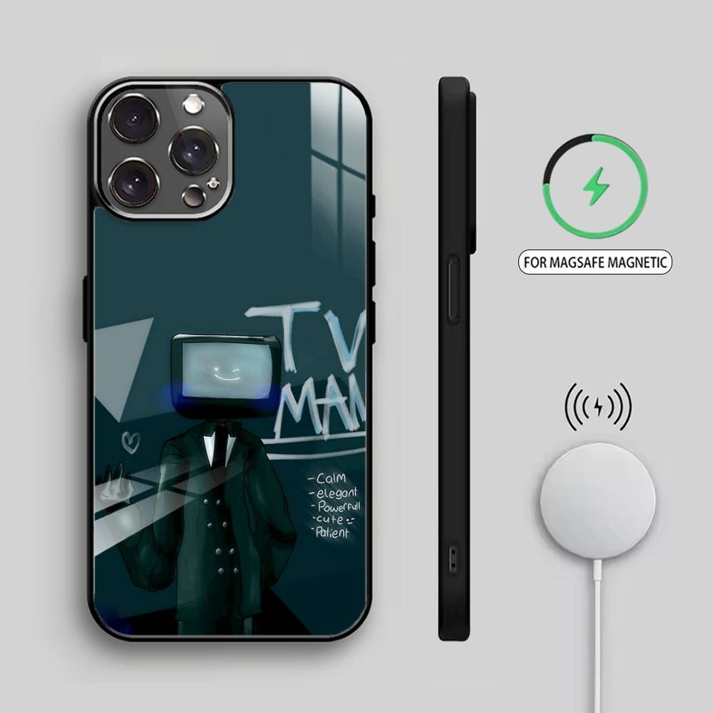S-Skibidi Toilet T-TV M-Man    Phone Case For iPhone17,16,15,14,13,12,11 Plus,Pro Max Magnetic For Magsafe Wireless Charging