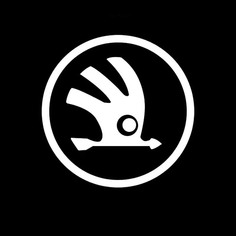

Car Sticker 2025 Hot 4Pcs Car Door Welcome Light LED HD Projector Lamp Decoration For Skoda Octavia Superb Rapid Kodiaq Karoq Fa білий