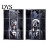Festive Scene Layout 2Pcs Halloween Horror Window Clings, 80x120cm Spooky Ghost Skeleton Decorative Balcony Stickers Decal for Glass, Haunted