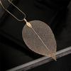 Leaves Pendant Long Style Necklace for Women Girl Silver Color Simple Punk Necklace Fashion Exquisite Jewelry Accessories Gifts