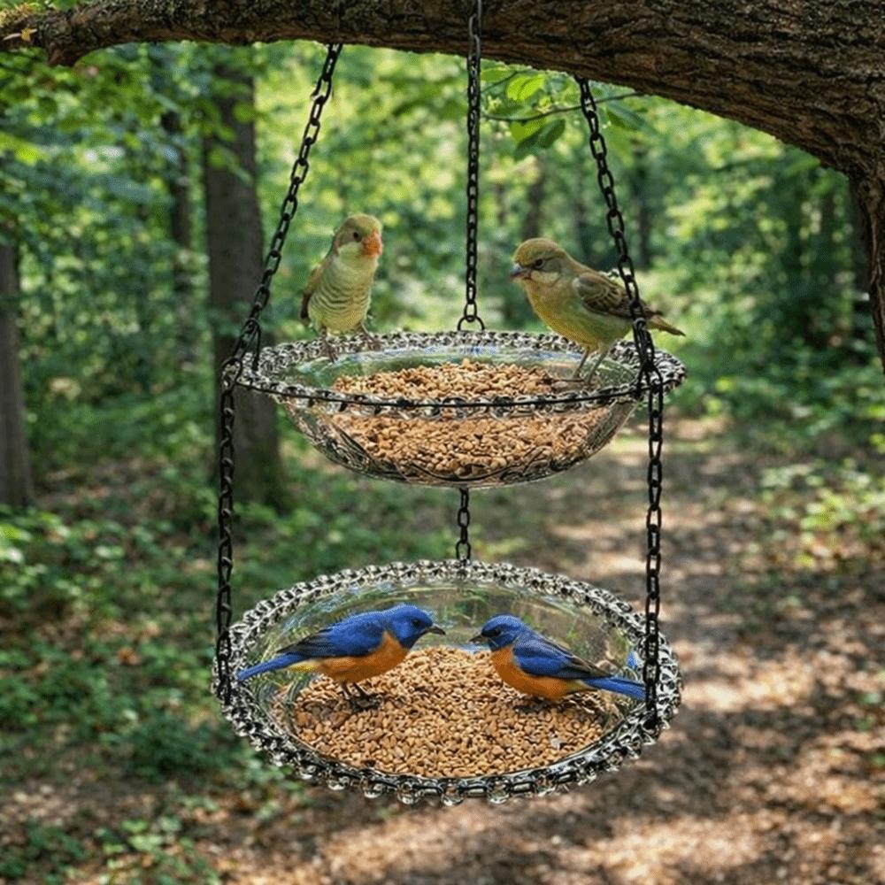 Transparent Bird Bathtub Flower Shaped Hummingbird Feeder Bird Food Container  Patio