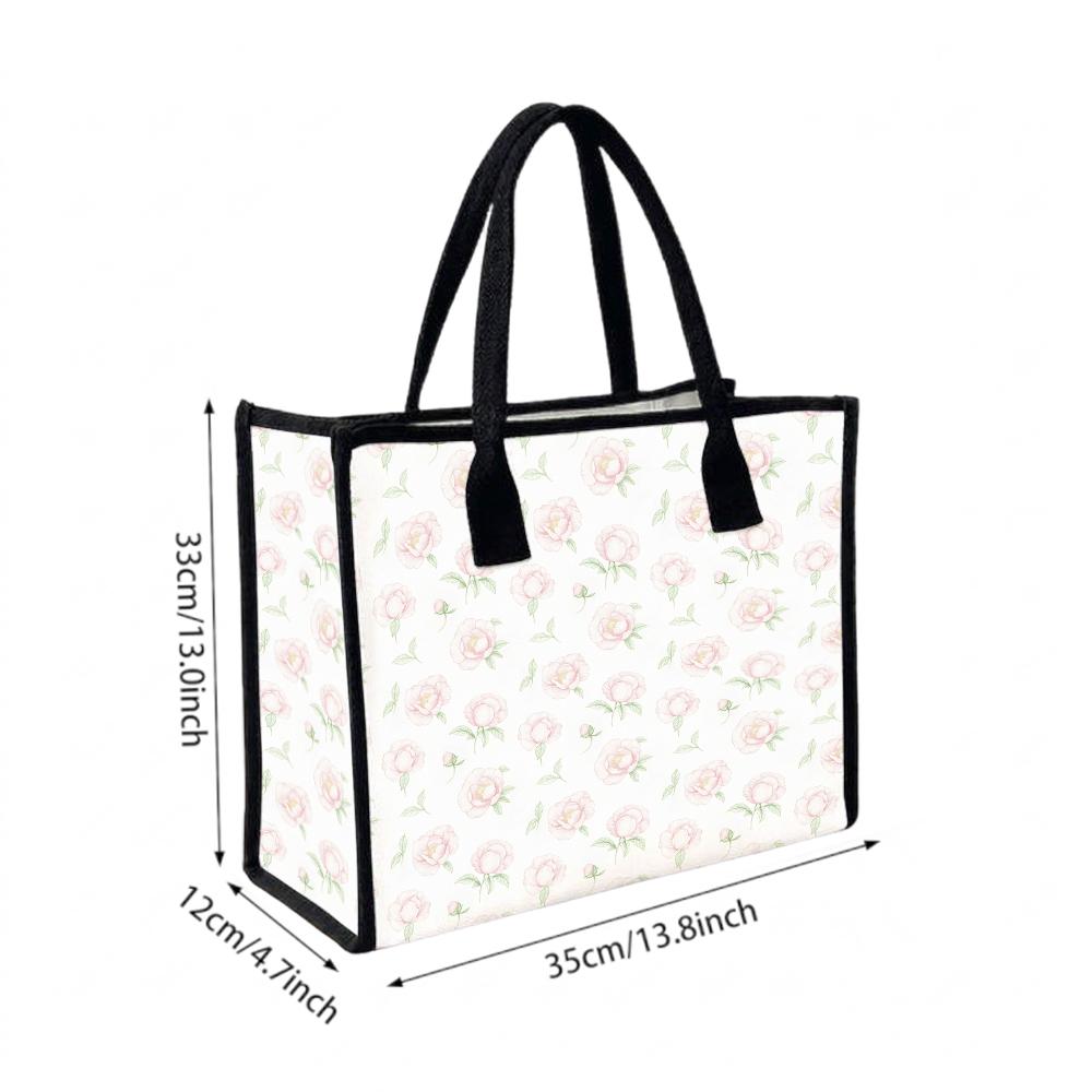 Floral Tote Bag Fashion Casual Large Capacity Shopping Handbag for Daily Use