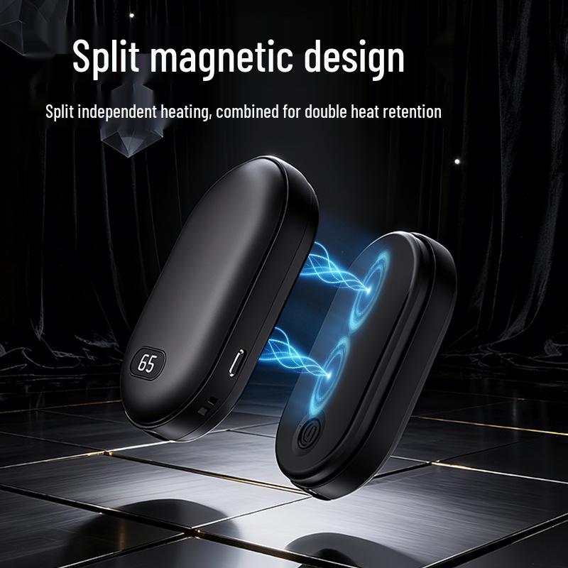 Rechargeable Digital Display Magnetic Hand Warmer & Power Bank