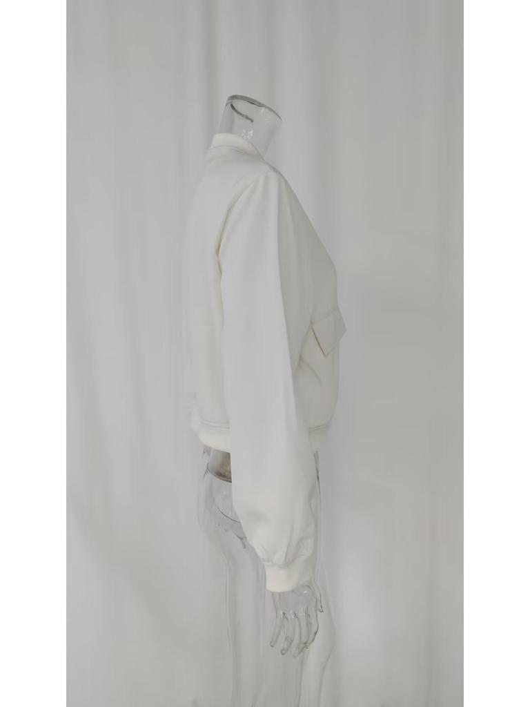 2025 Unisex Stand-up Collar Jacket with Large Pockets - Elegant Spring/Autumn Women's Outerwear